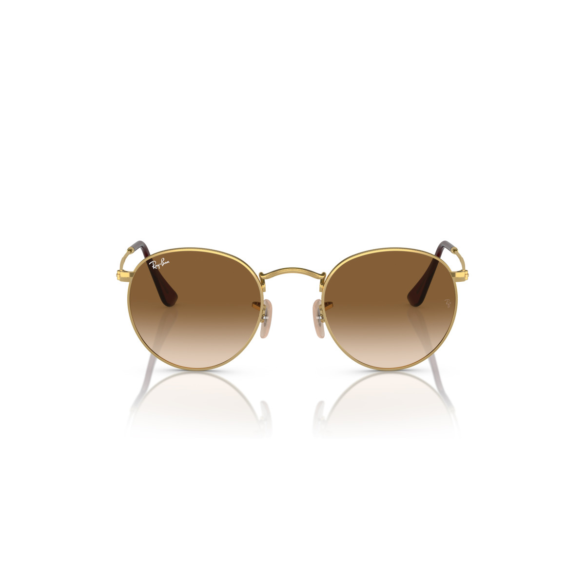Ray-Ban Round Metal Large saulesbrilles | Gold - Brown