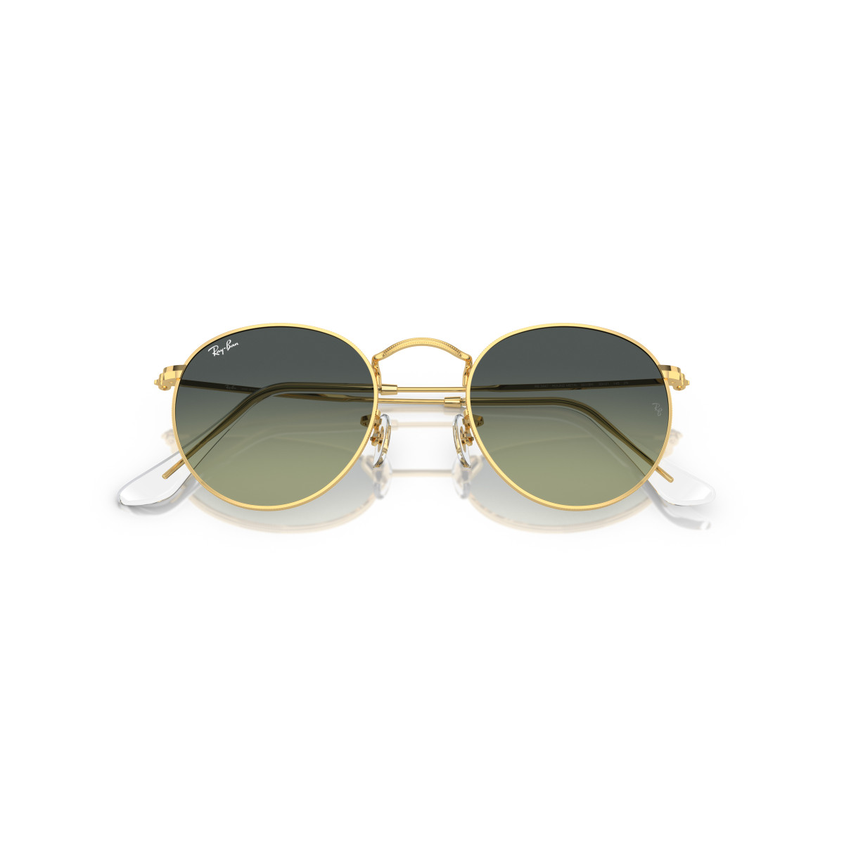 Ray-Ban Round Metal Large saulesbrilles | Arista Gold - Green Vintage