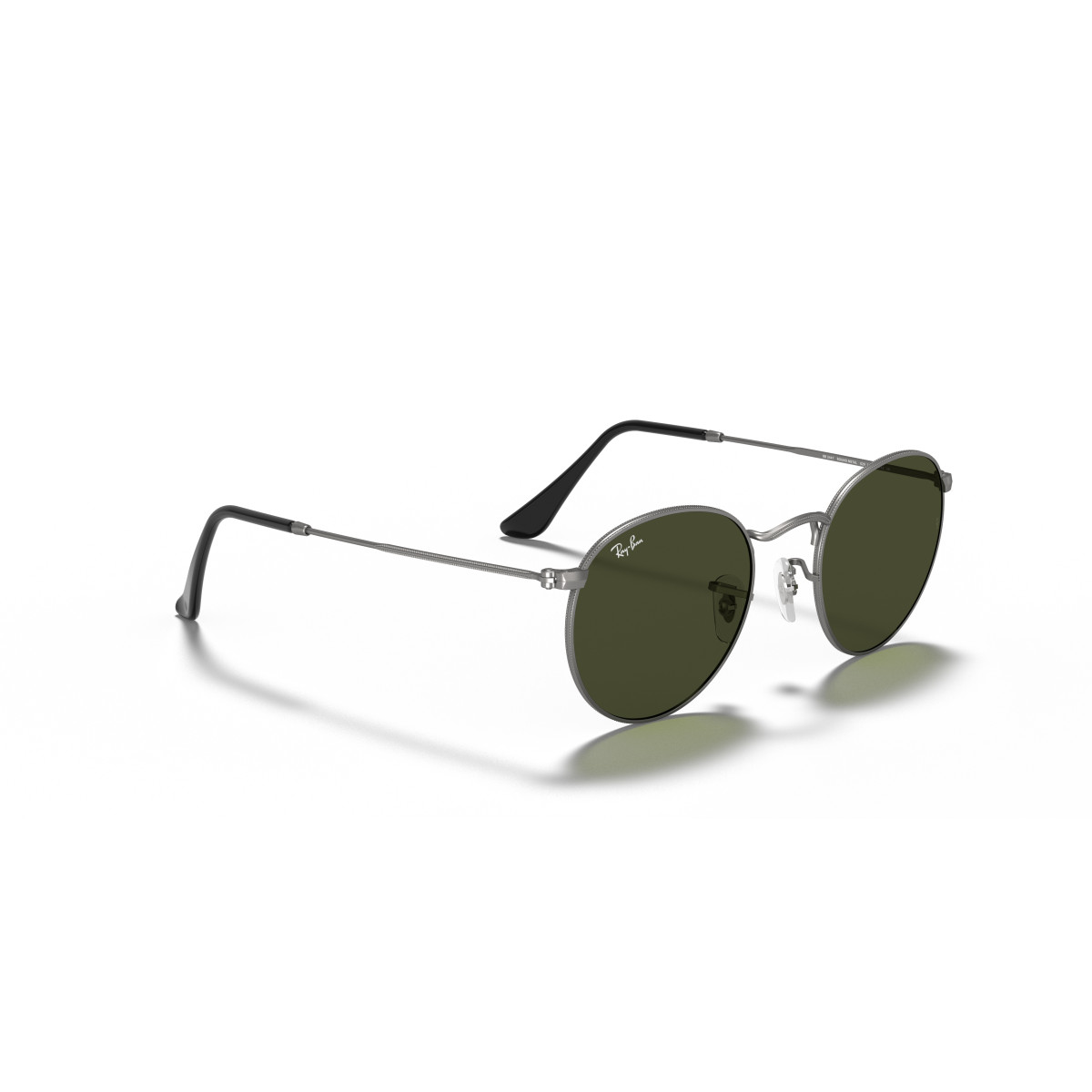 Ray-Ban Round Metal Large saulesbrilles | Gunmetal - G-15 Green