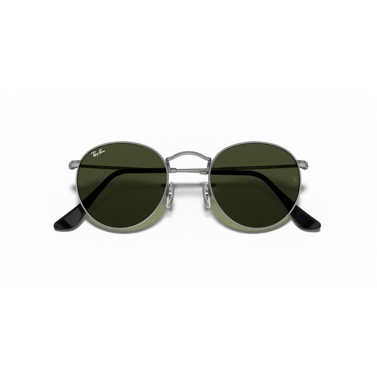 Ray-Ban Round Metal Large saulesbrilles | Gunmetal - G-15 Green