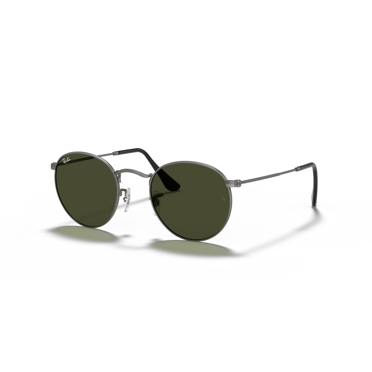 Ray-Ban Round Metal Large saulesbrilles | Gunmetal - G-15 Green