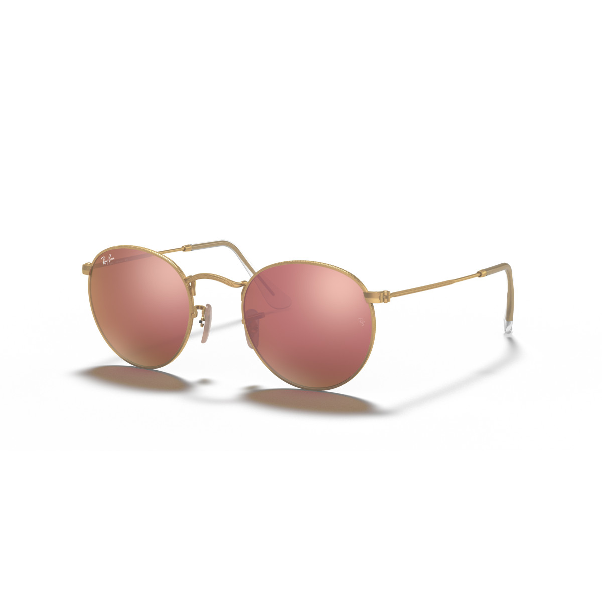 Ray-Ban Round Metal Large saulesbrilles | Gold - Brown