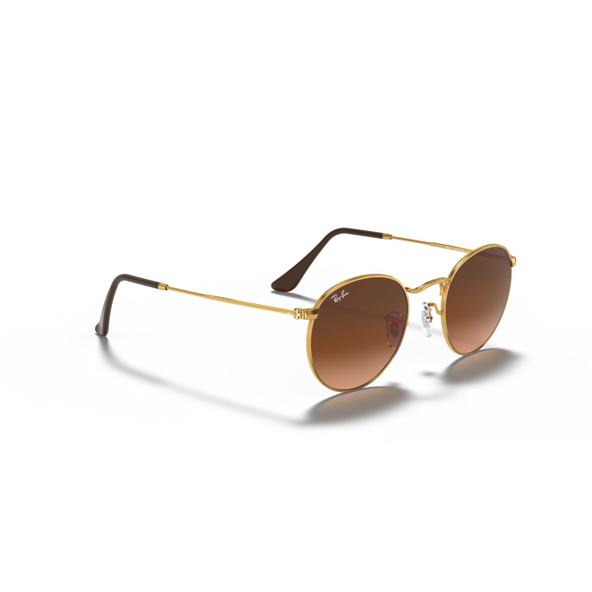 Ray-Ban Round Metal Large saulesbrilles | Light Bronze - Pink Brown Gradient