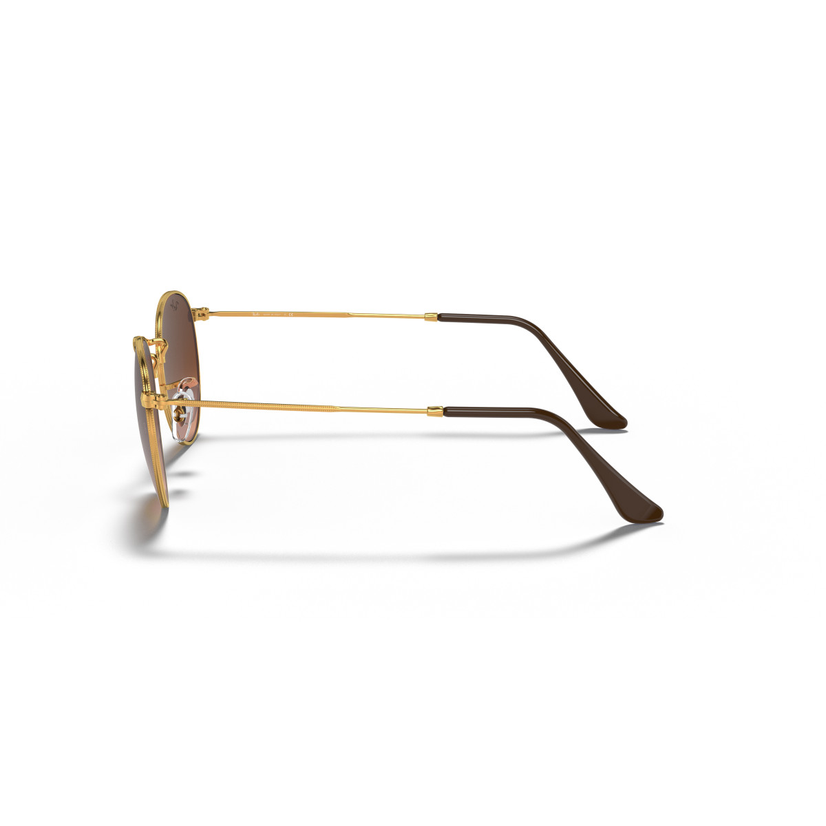 Ray-Ban Round Metal Large saulesbrilles | Light Bronze - Pink Brown Gradient