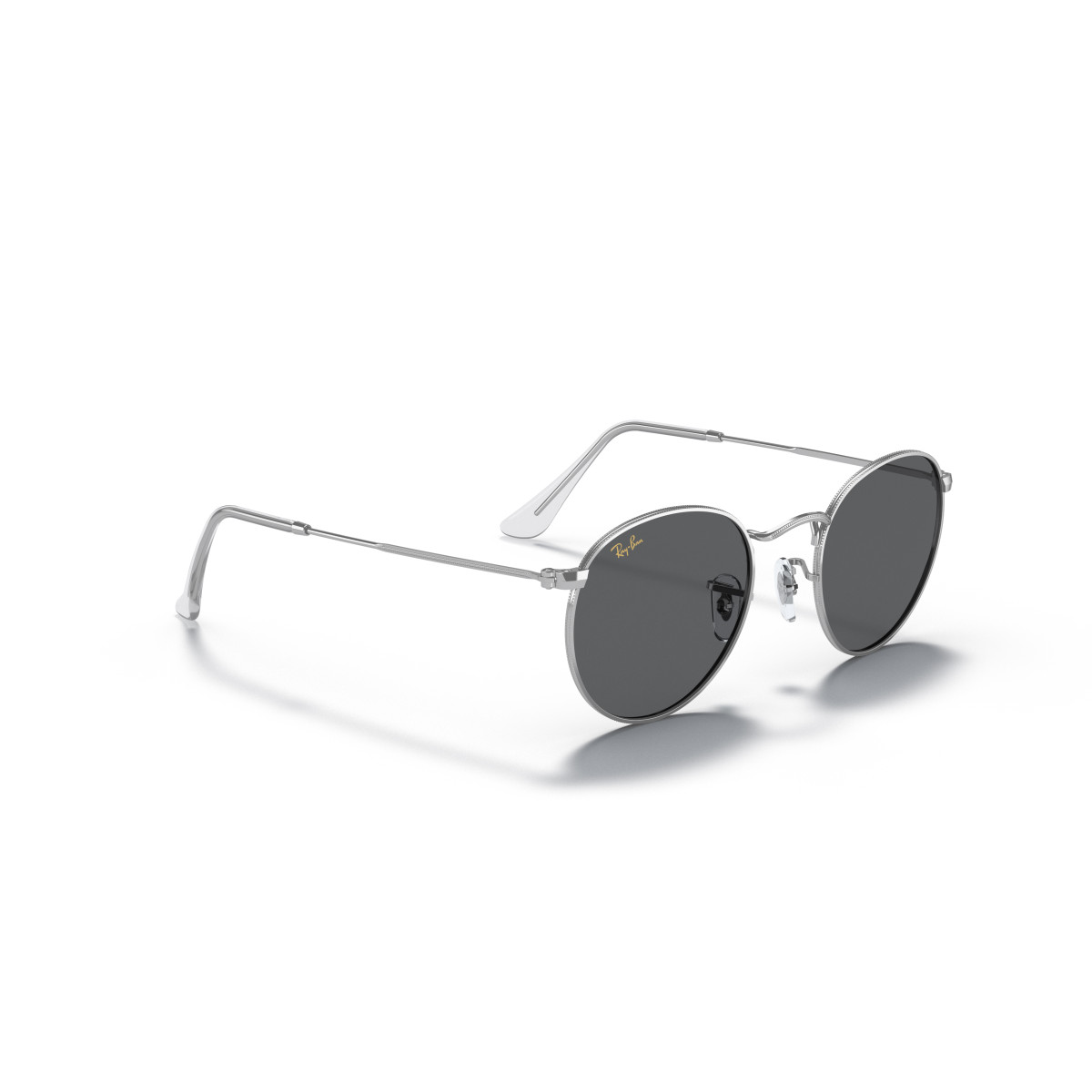 Ray-Ban Round Metal Large saulesbrilles | Silver - Dark Grey