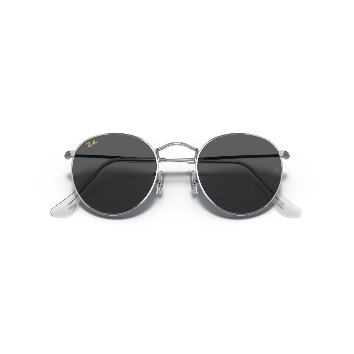 Ray-Ban Round Metal Large saulesbrilles | Silver - Dark Grey
