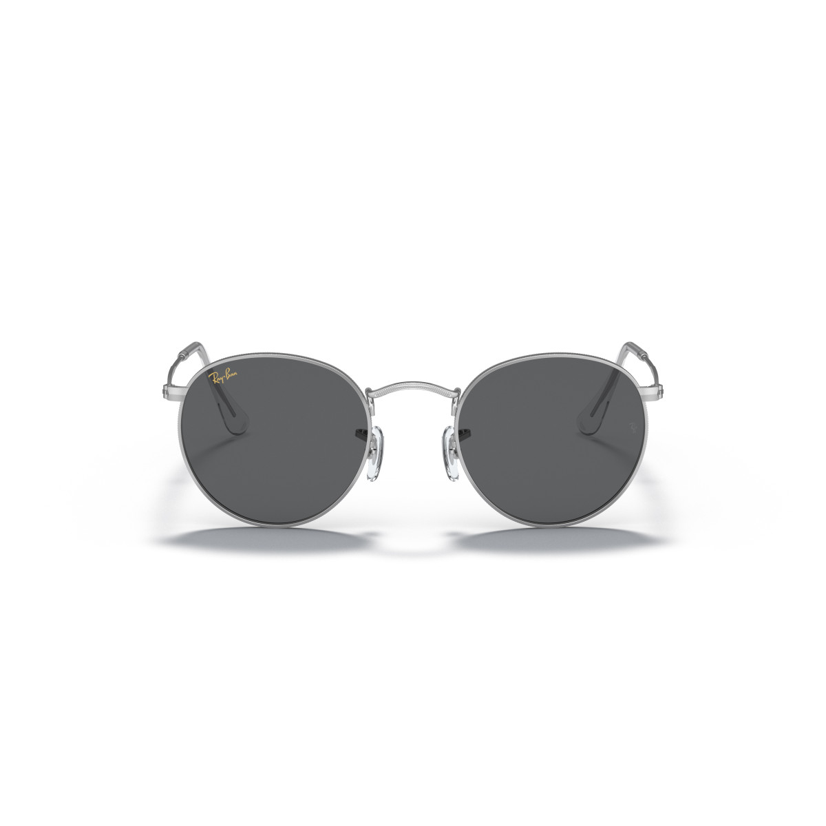 Ray-Ban Round Metal Large saulesbrilles | Silver - Dark Grey