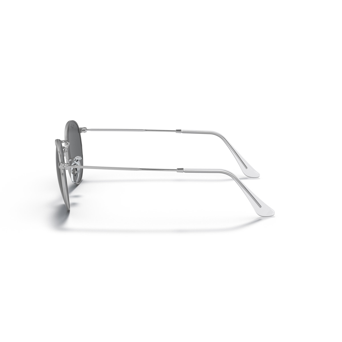 Ray-Ban Round Metal Large saulesbrilles | Silver - Dark Grey