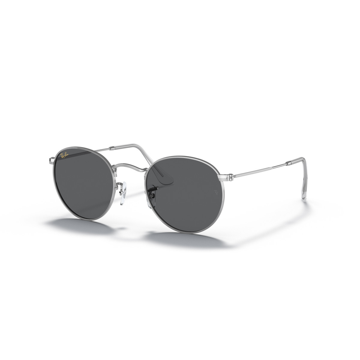 Ray-Ban Round Metal Large saulesbrilles | Silver - Dark Grey