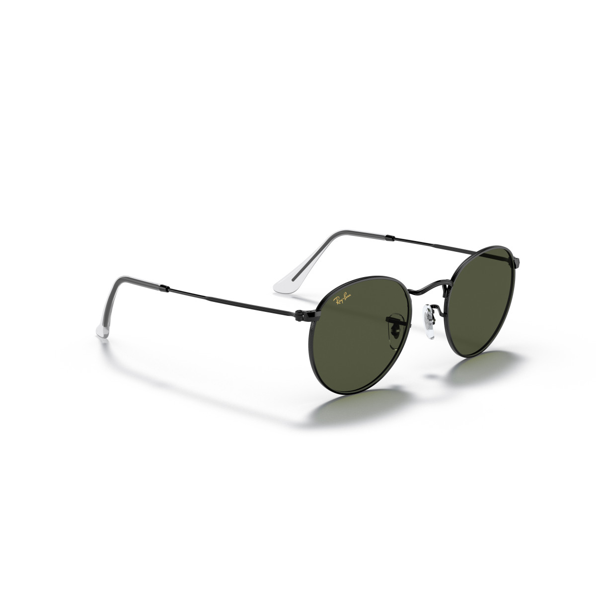 Ray-Ban Round Metal Small saulesbrilles | Black - G-15 Green