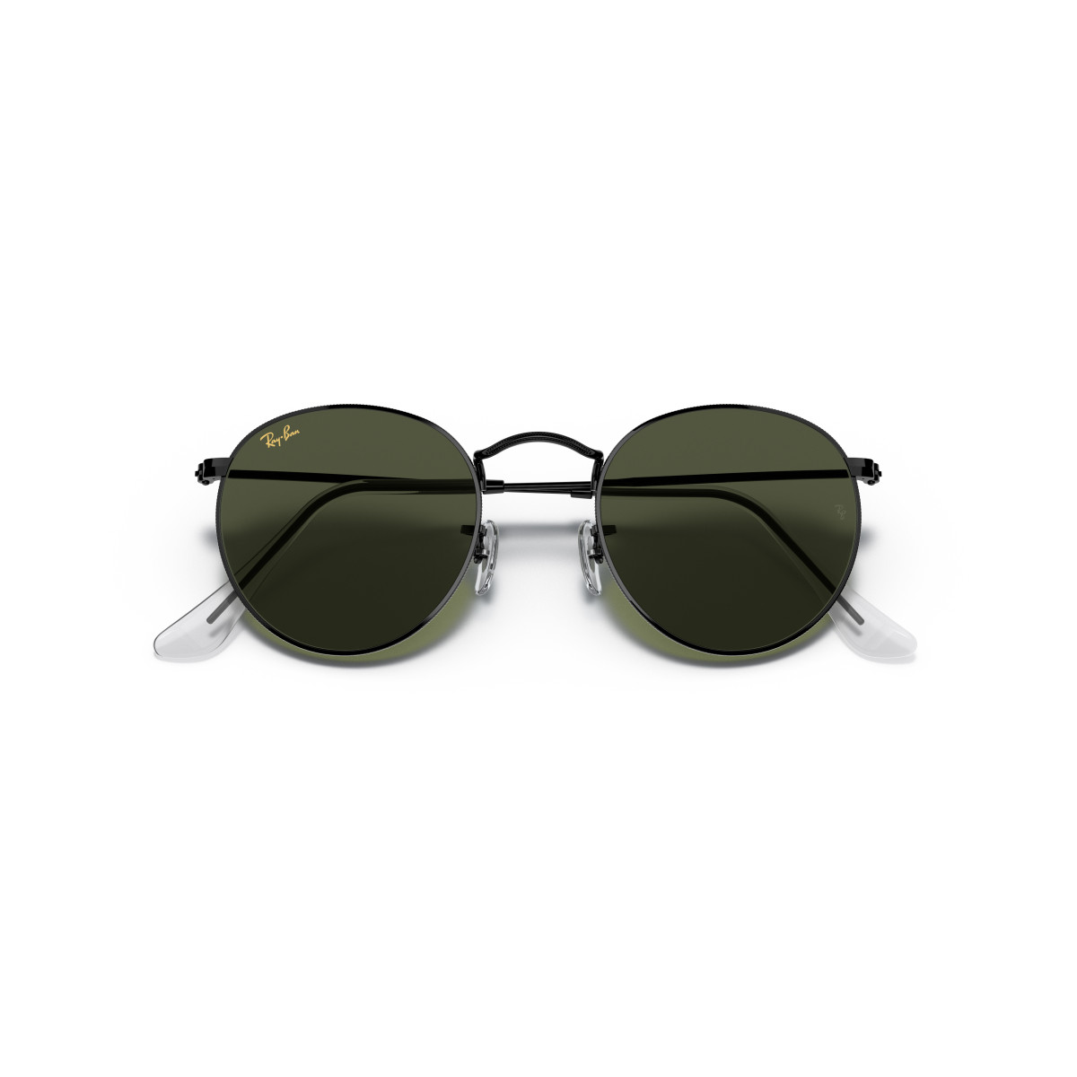Ray-Ban Round Metal Small saulesbrilles | Black - G-15 Green