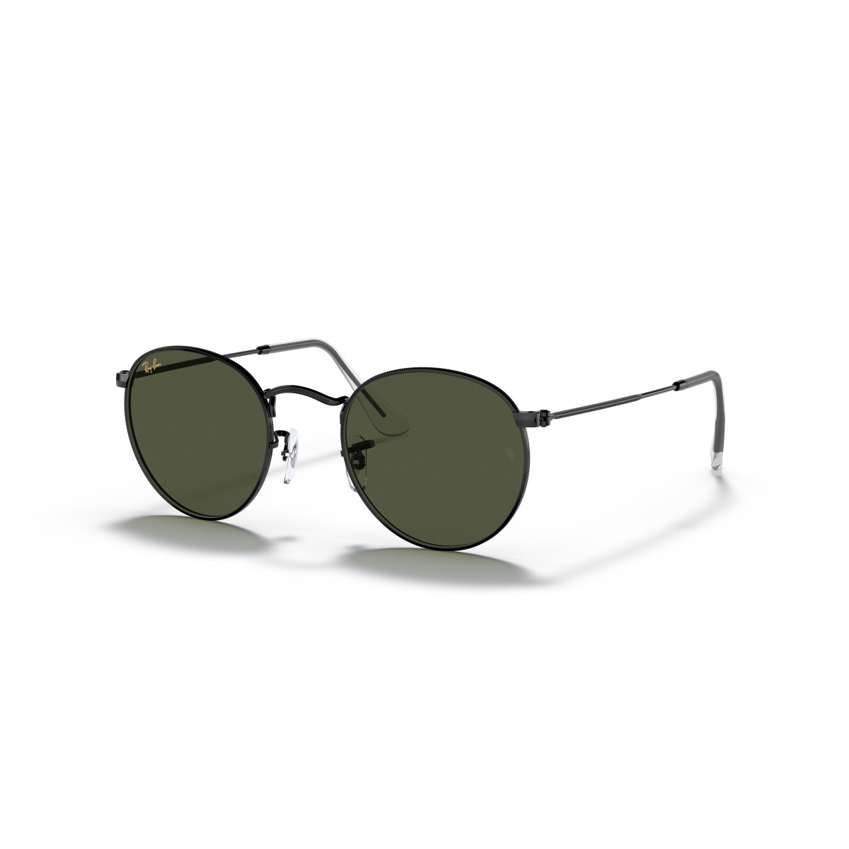 Ray-Ban Round Metal Small saulesbrilles | Black - G-15 Green