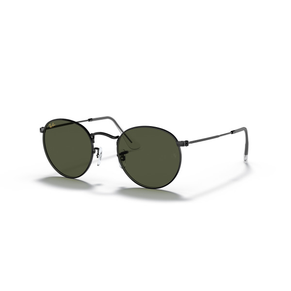 Ray-Ban Round Metal Large saulesbrilles | Black - G-15 Green Ray-Ban Round Metal Large saulesbrilles | Black - G-15 Green