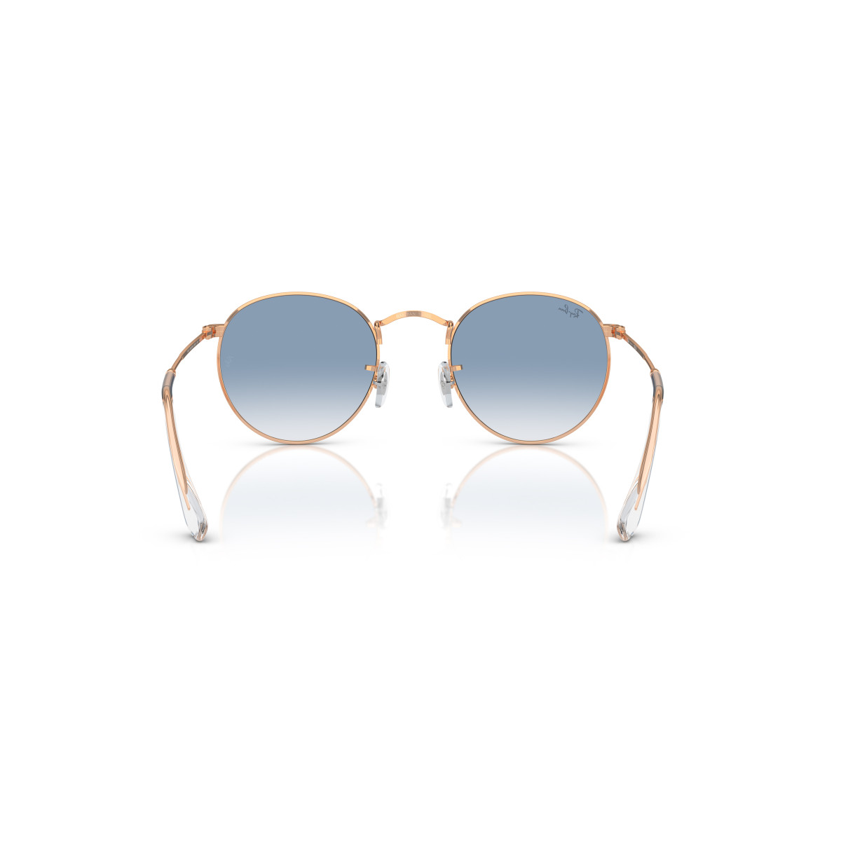 Ray-Ban Round Metal Large saulesbrilles | Rose Gold - Clear & Blue