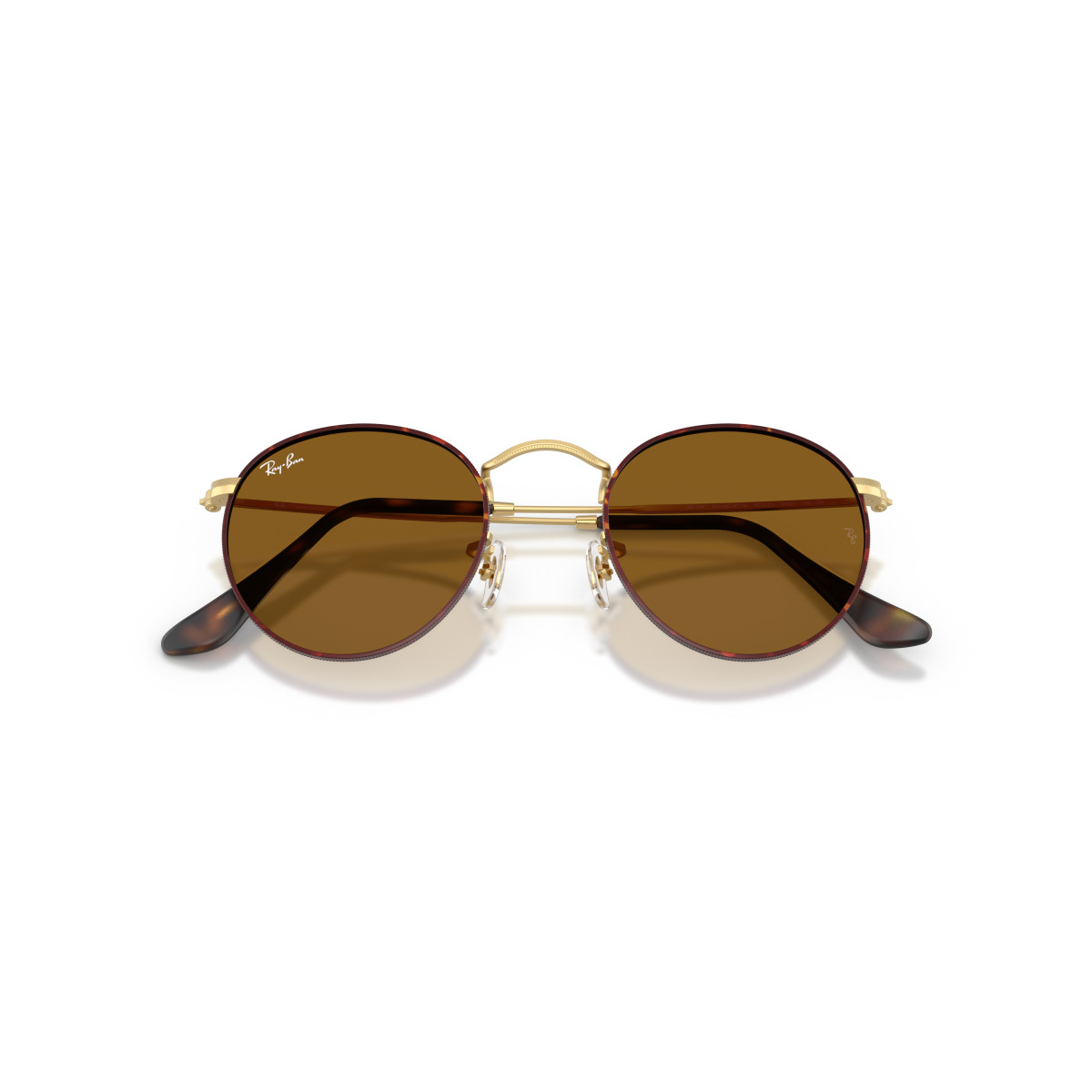 Ray-Ban Round Metal Large saulesbrilles | Matt Havana On Matt Arista Gold - Brown