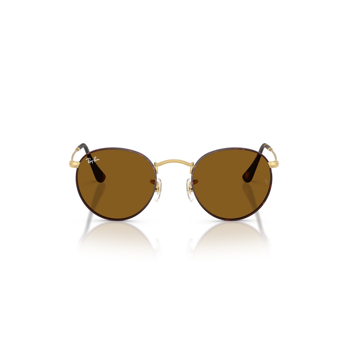 Ray-Ban Round Metal Large saulesbrilles | Matt Havana On Matt Arista Gold - Brown