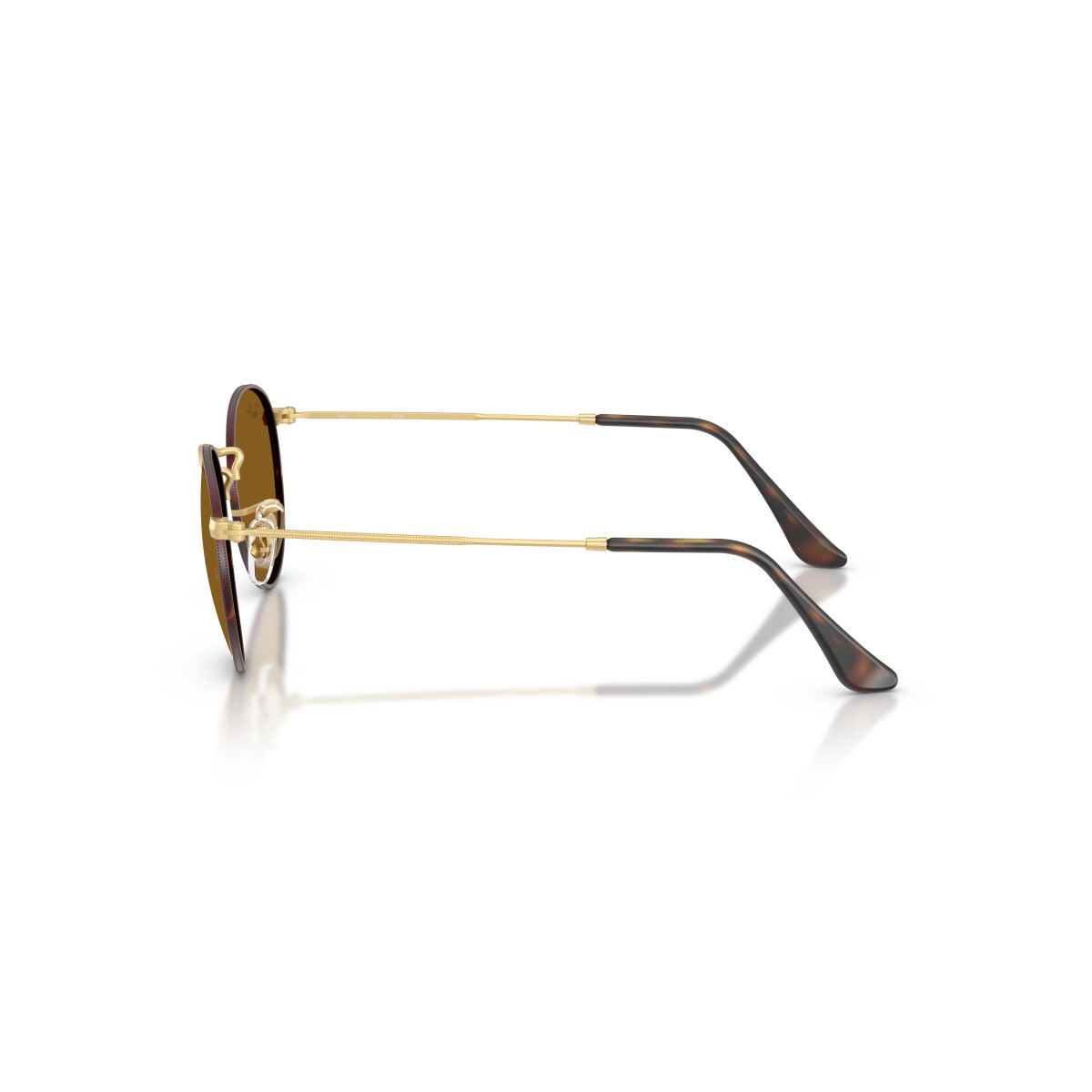 Ray-Ban Round Metal Large saulesbrilles | Matt Havana On Matt Arista Gold - Brown