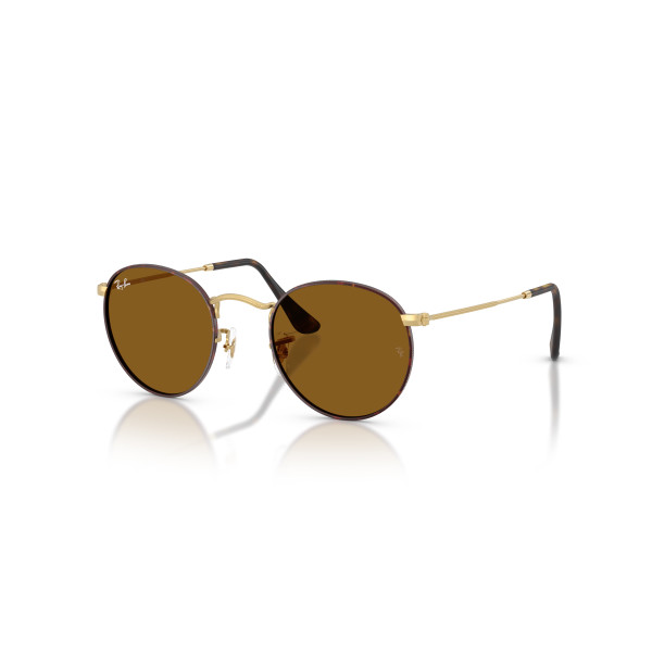 Ray-Ban Round Metal Large saulesbrilles | Matt Havana On Matt Arista Gold - Brown