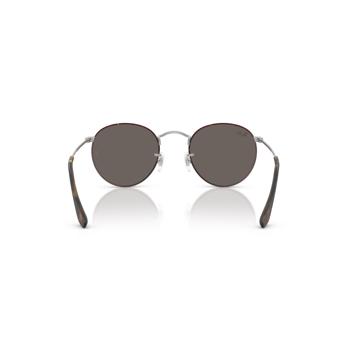 Ray-Ban Round Metal Small saulesbrilles | Matt Havana On Matt Silver - Dark Grey