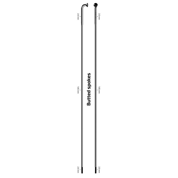 Sapim D-Light riteņa spieķis | J-Bend | 2-1.65-2 mm | Black
