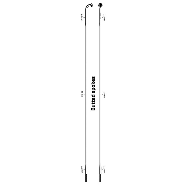 Sapim Laser riteņa spieķis | J-Bend | 2-1.5-2 mm | Black
