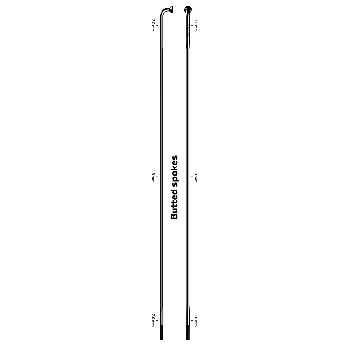 Sapim Race riteņa spieķis | J-Bend | 2-1.8-2 mm | Black