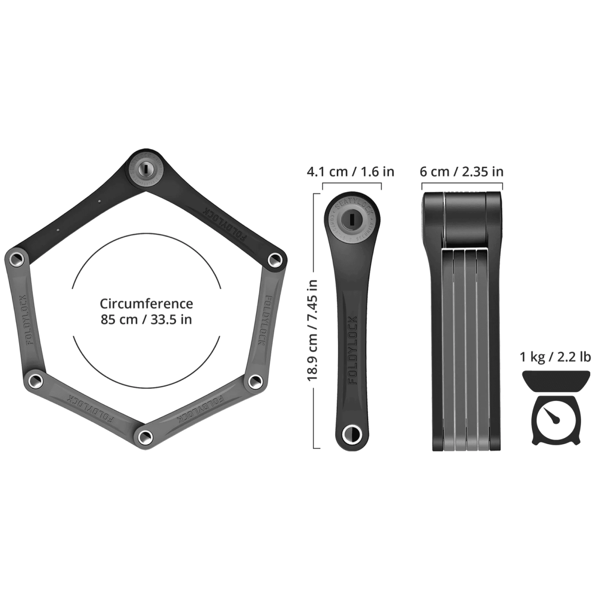 Seatylock Foldylock kompakts salokāms slēdzenes mehānisms | Oranžs