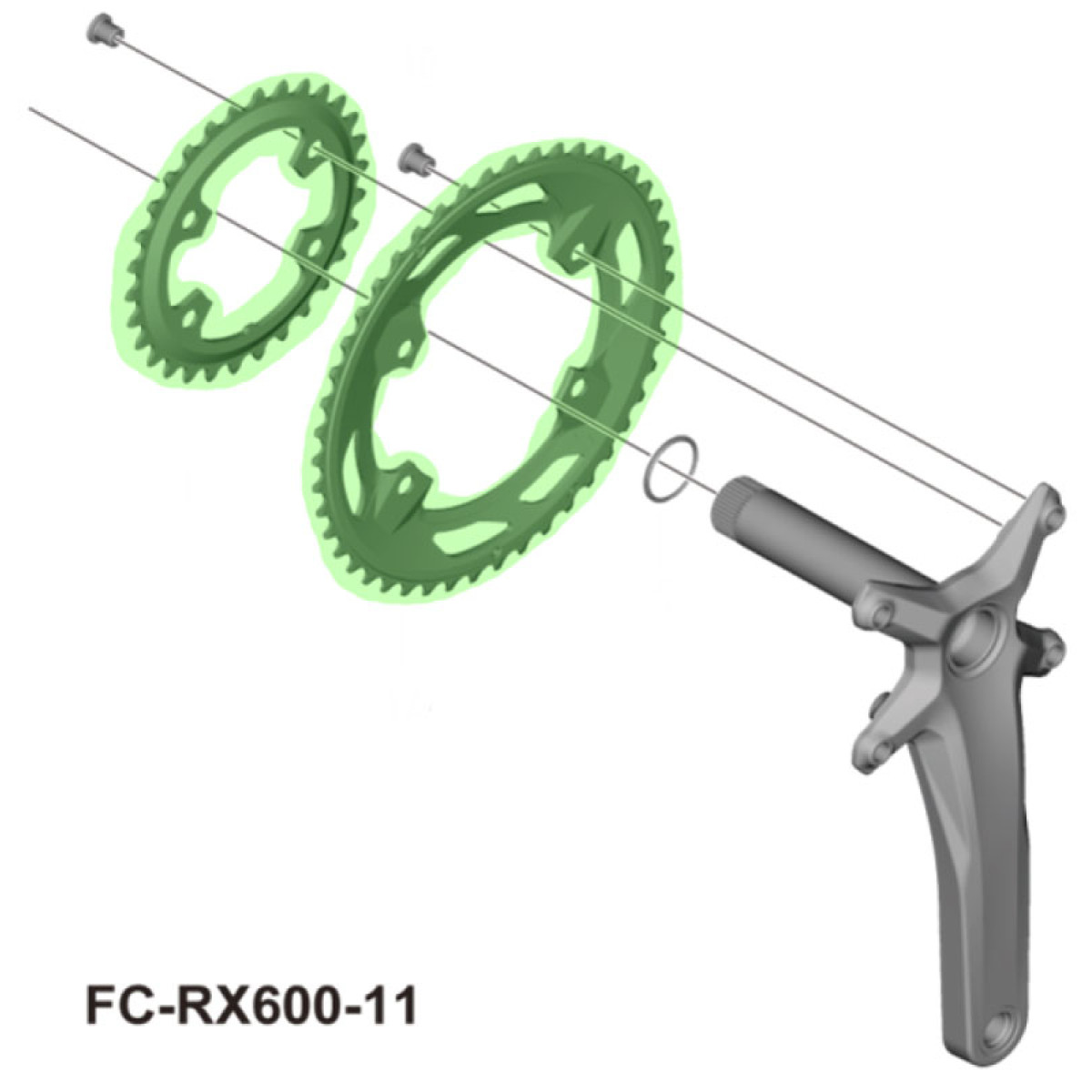 Shimano GRX FC-RX600-11 zobrats | 110 BCD | 2x10/11 ātrumu