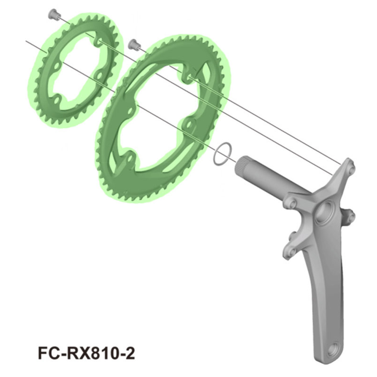 Shimano GRX FC-RX810-2 zobrats | 80 BCD | 2x11 ātrumu