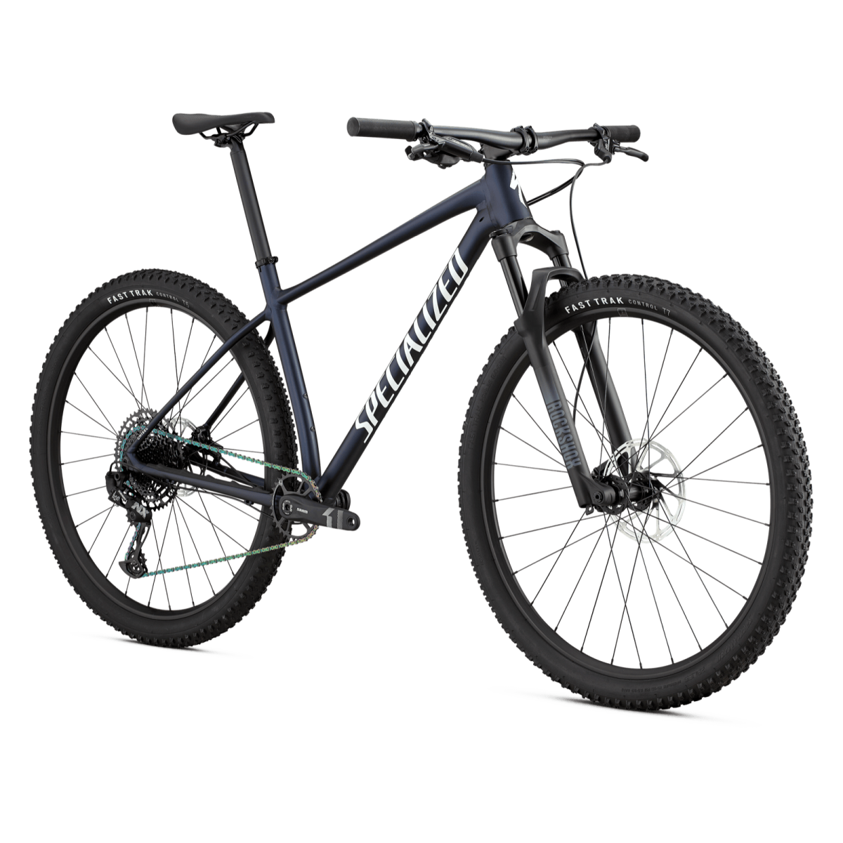 Specialized Chisel Hardtail Comp kalnu velosipēds | Gloss Metallic Deep Marine - Balts