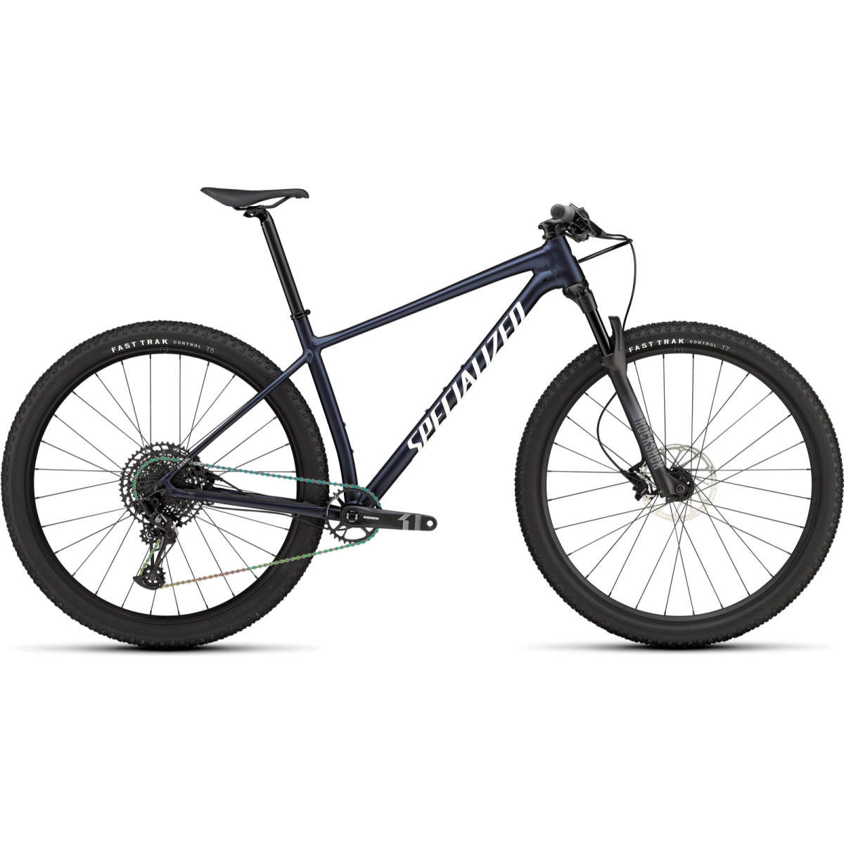 Specialized Chisel Hardtail Comp kalnu velosipēds | Gloss Metallic Deep Marine - Balts