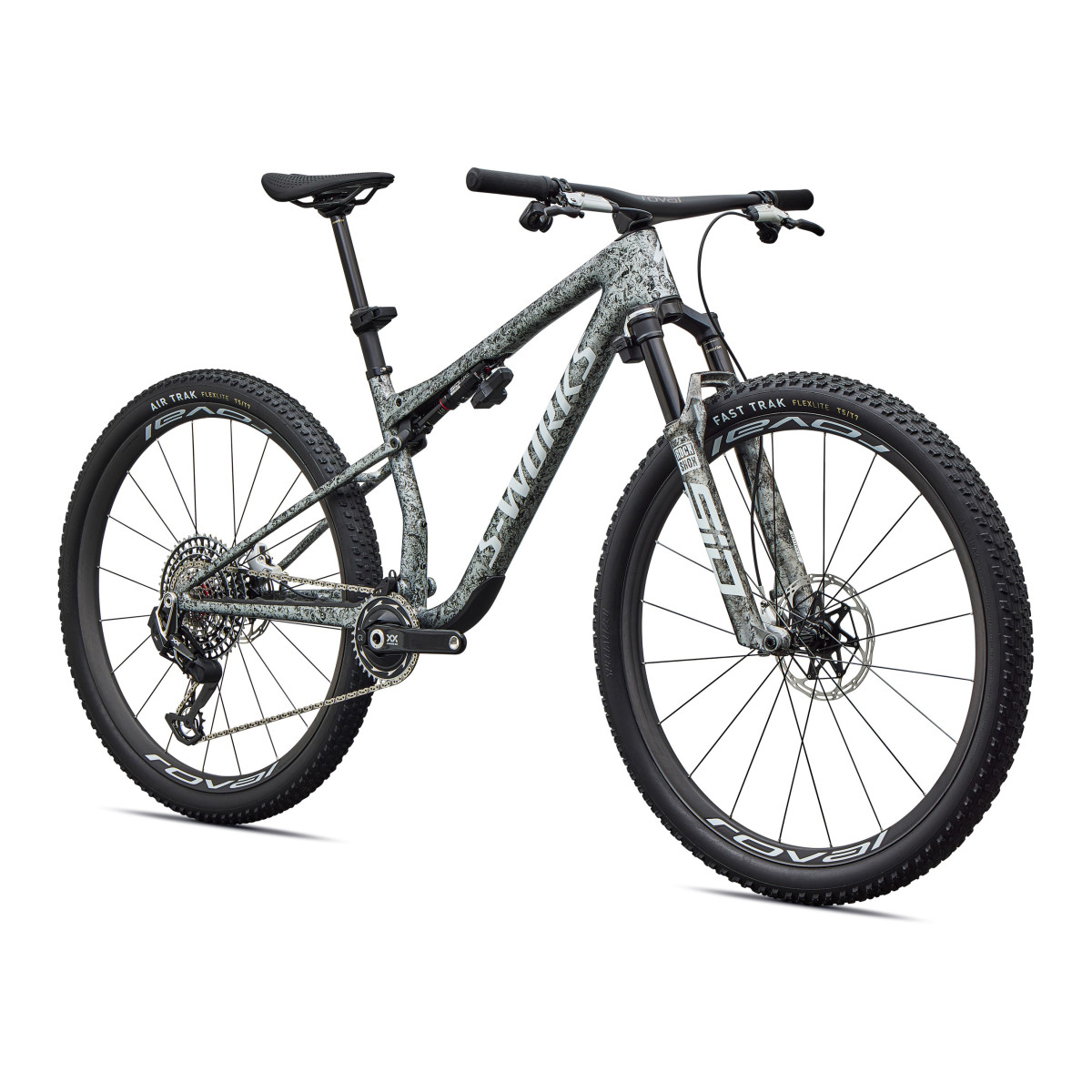 S-Works Epic 9 kalnu velosipēds | Gloss Metallic Obsidian - Metallic White Silver
