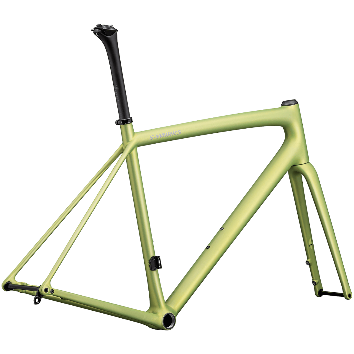 S-Works Aethos rāmis | Satin Silver Dust - Team Yellow