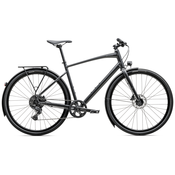 Specialized Sirrus X 2.0 EQ fitnesa velosipēds | Black Liquid Metal - pelēki pelēks atstarojošs materiāls
