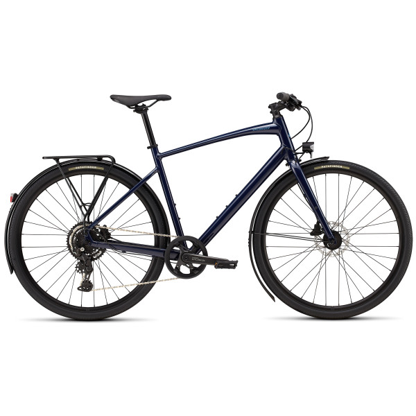 Specialized Sirrus X 2.0 EQ fitnesa velosipēds | Gloss Deep Marine - Grey Blue Frost Reflective