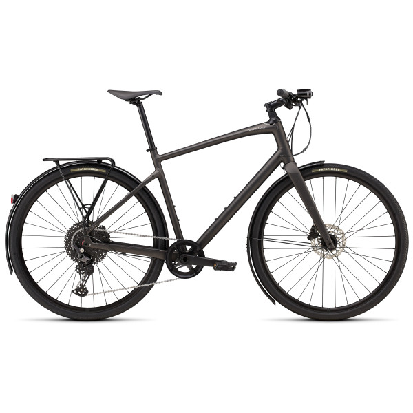 Specialized Sirrus X 4.0 EQ fitnesa velosipēds | Satin Metallic Obsidian - Desert Metallic Frost