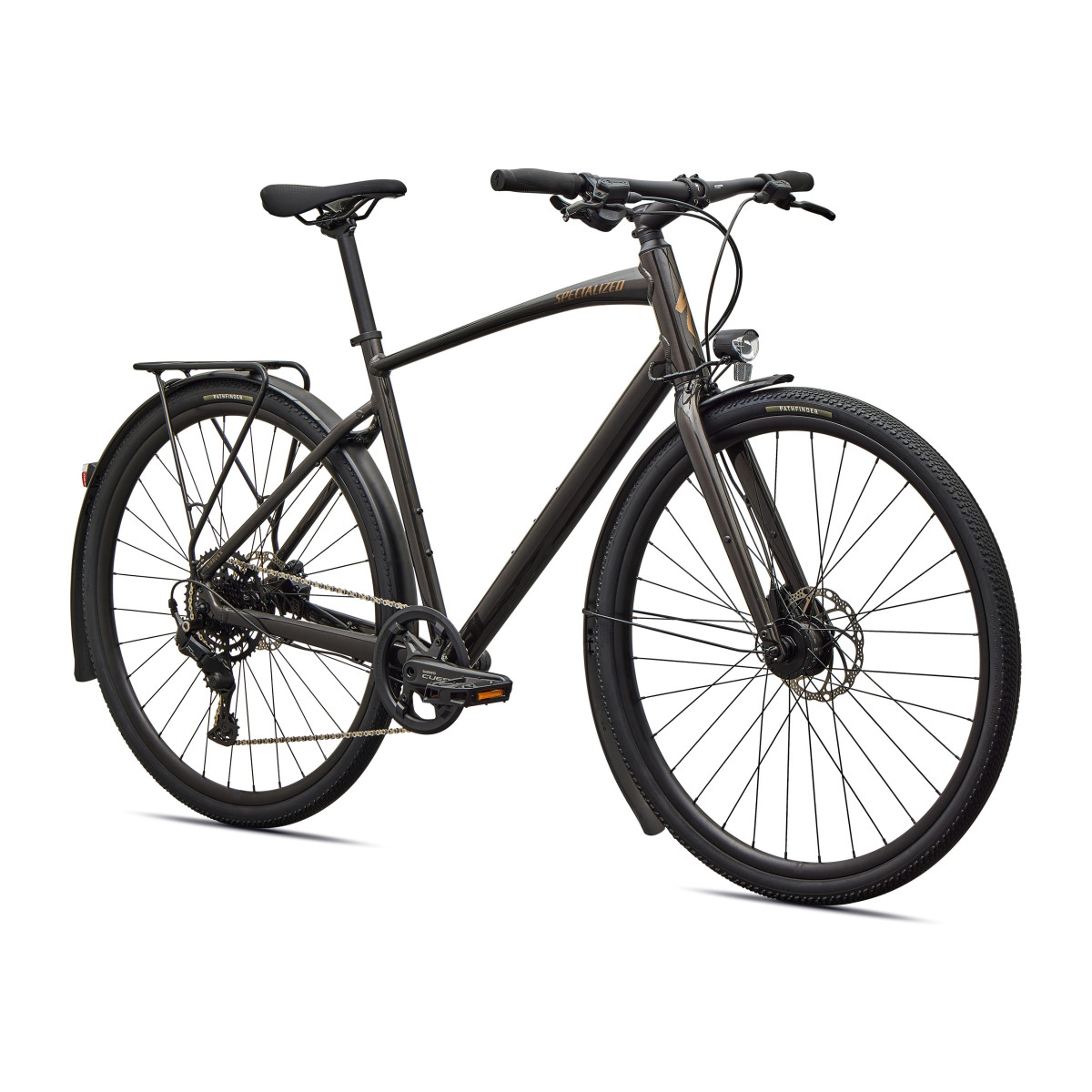 Specialized Sirrus X 2.0 EQ fitnesa velosipēds | Gloss Metallic Obsidian - Burnt Gold Metallic
