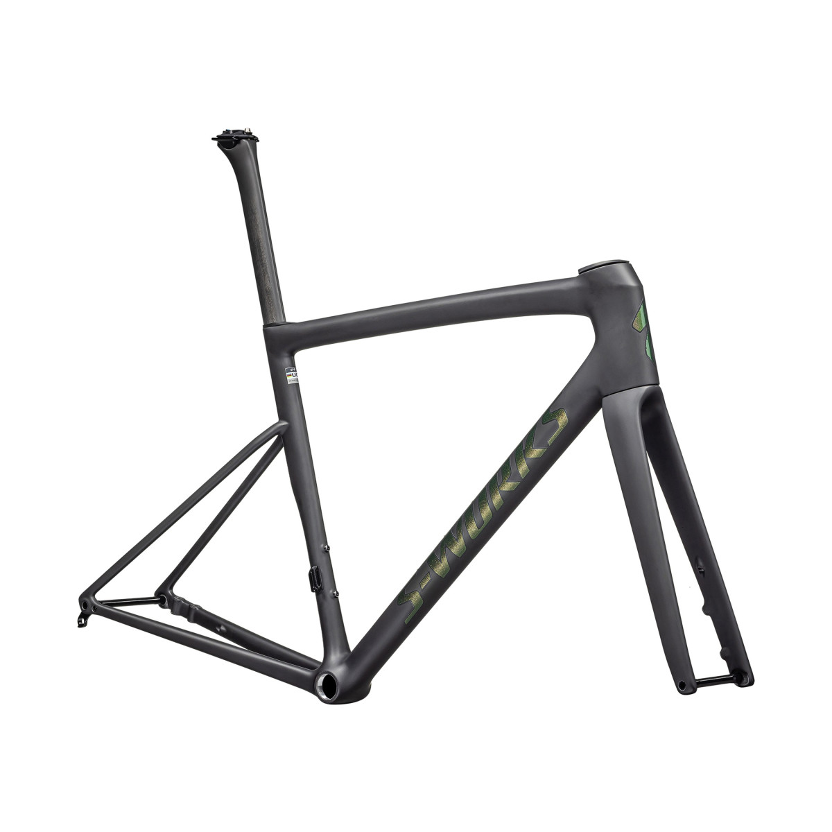 S-Works Tarmac SL8 rāmis | Satin Carbon Rtp - Silver to Green Pearl