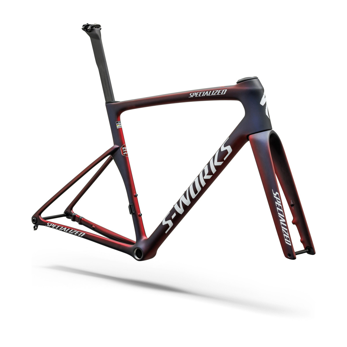 S-Works Tarmac SL9 rāmja komplekts | FDJ United - SUEZ | Gloss Red Tint - Blue Tint - Red Pearl
