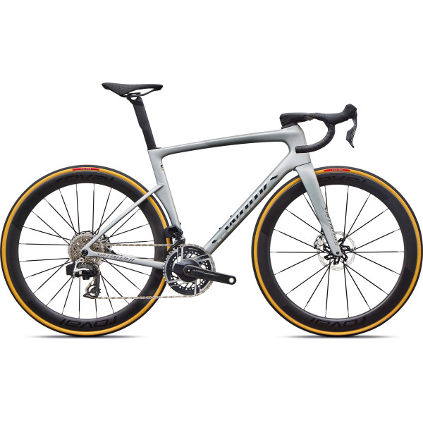 S-Works Tarmac SL9 šosejas velosipēds | SRAM Red AXS | Satin Silver Dust - Gloss Chrome