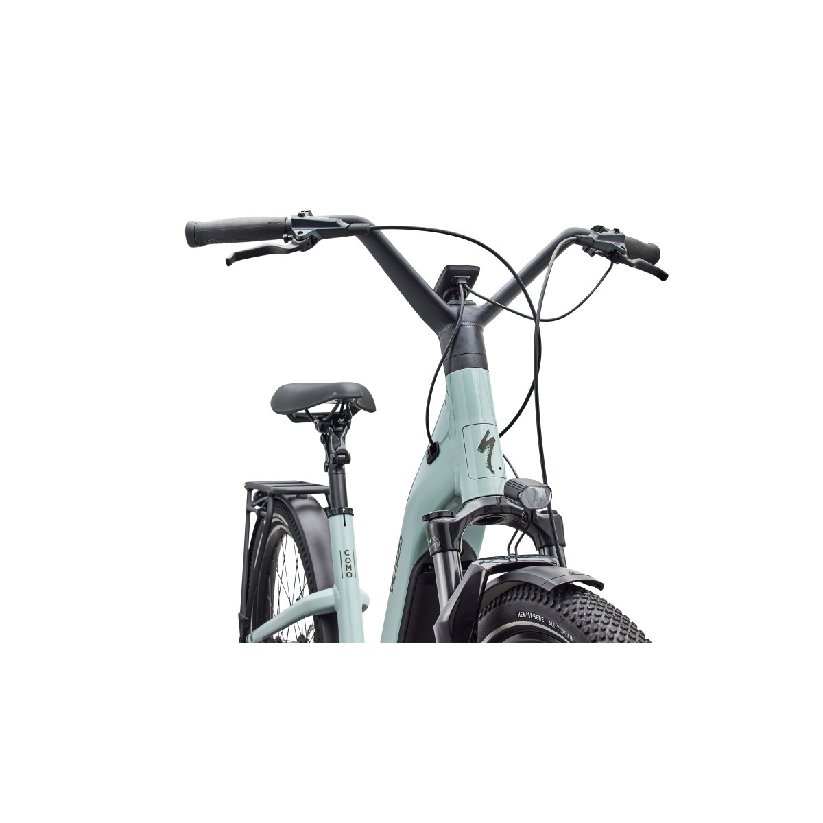 Specialized Turbo Como 5.0 IGH elektrovelosipēds | Gloss Agave Grey - Oak Green Metallic