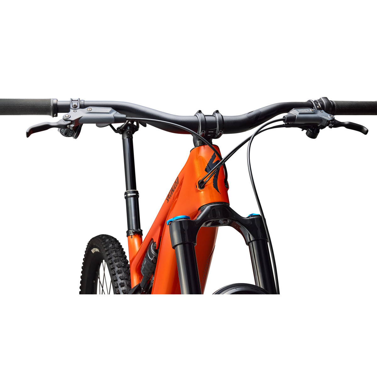 Specialized Turbo Levo 4 Comp elektrovelosipēds | Gloss Orange Tint Over Silver Dust - Dark Navy