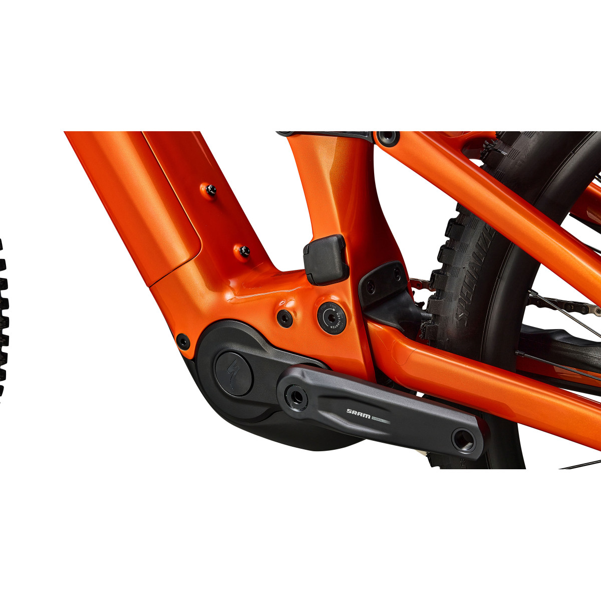 Specialized Turbo Levo 4 Comp elektrovelosipēds | Gloss Orange Tint Over Silver Dust - Dark Navy