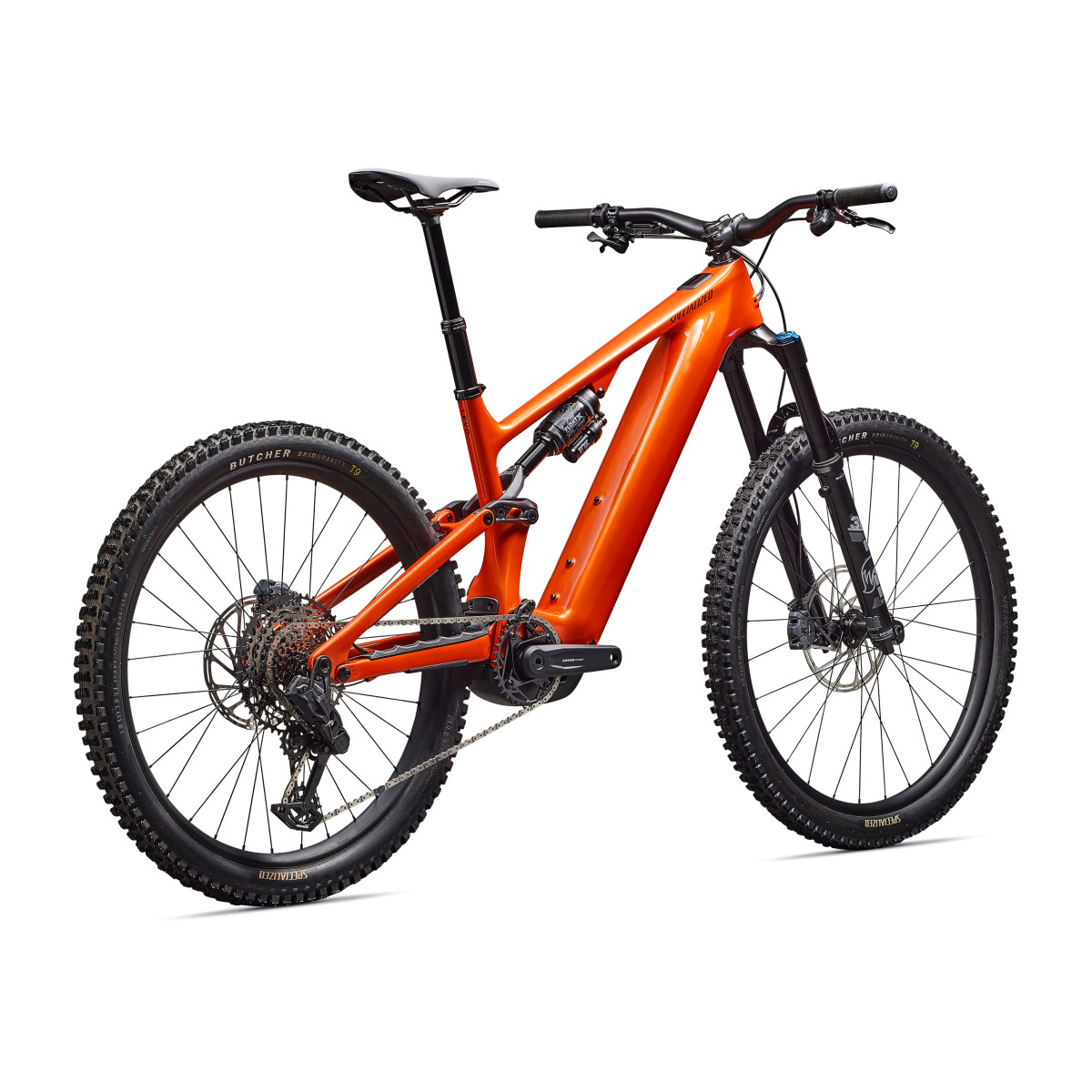 Specialized Turbo Levo 4 Comp elektrovelosipēds | Gloss Orange Tint Over Silver Dust - Dark Navy