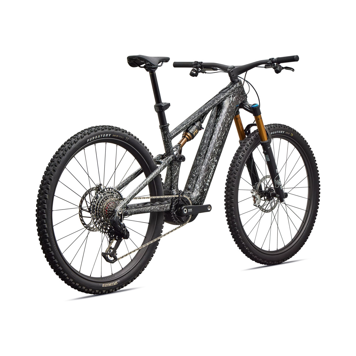 S-Works Turbo Levo R elektrovelosipēds | Gloss Shadow Silver Blended Speckle
