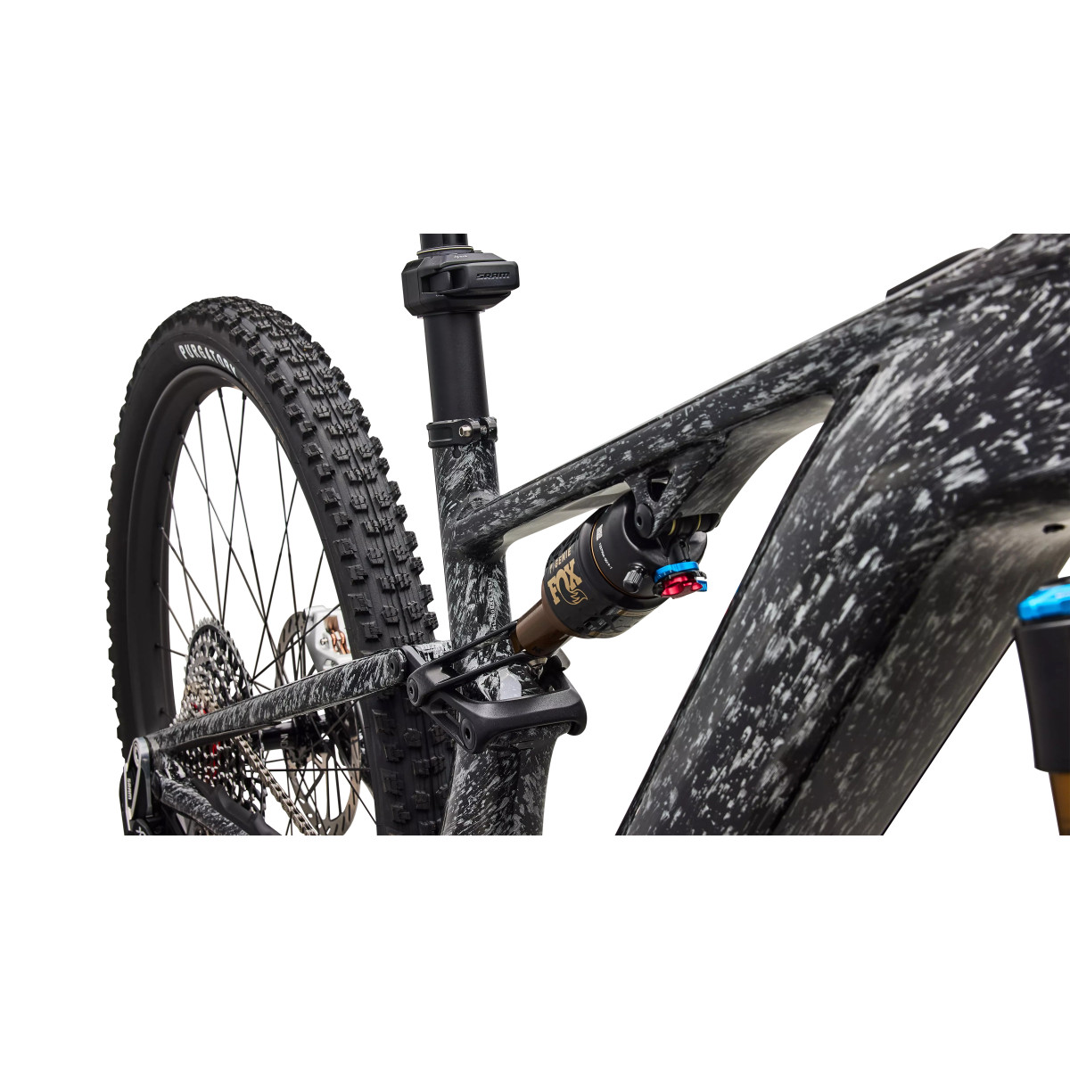 S-Works Turbo Levo R elektrovelosipēds | Gloss Shadow Silver Blended Speckle