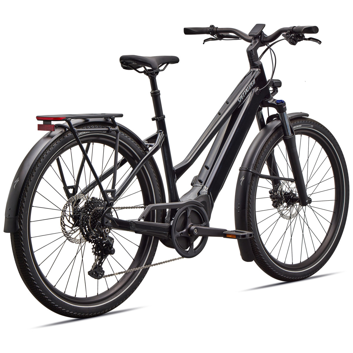 Specialized Turbo Vado 4.0 Step-Through elektriskais velosipēds | Gloss Castblack - Satin Silver