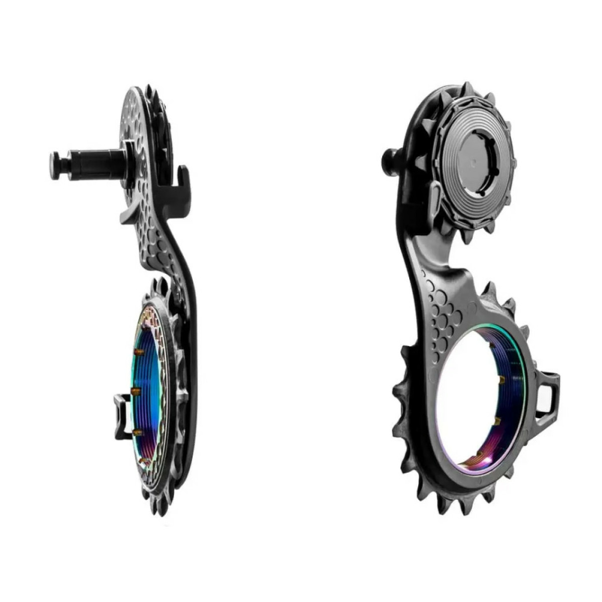absoluteBlack HOLLOWcage® DuraAce 9250 Carbon Ceramic Oversized Derailleur Pulley Cage | Rainbow 