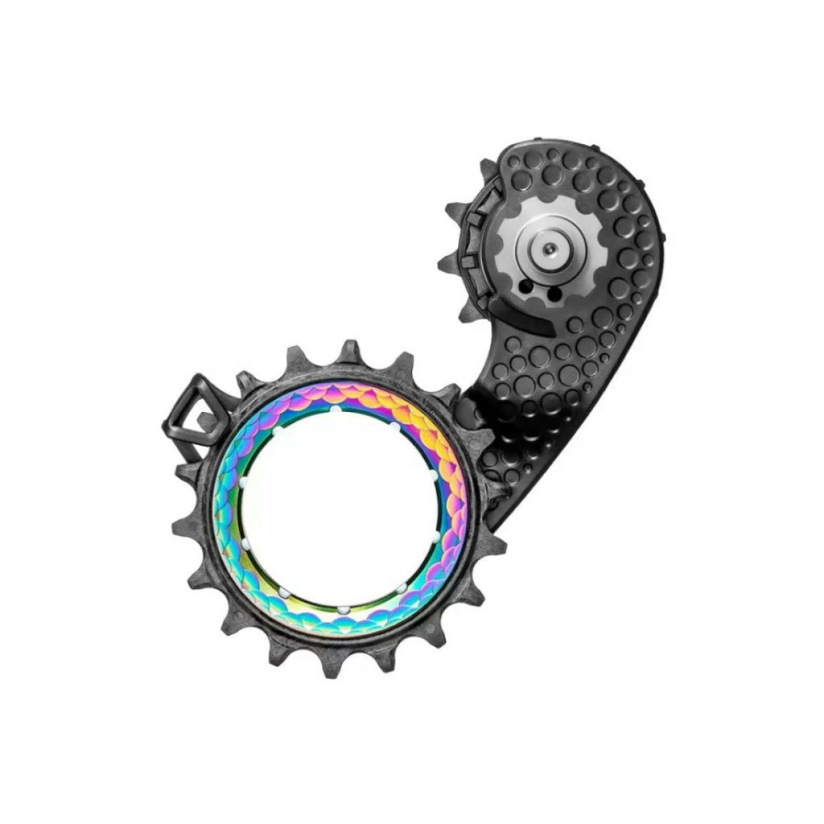absoluteBlack HOLLOWcage® DuraAce 9250 Carbon Ceramic Oversized Derailleur Pulley Cage | Rainbow 