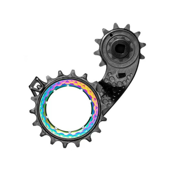 absoluteBlack HOLLOWcage® SRAM eTap AXS Carbon Ceramic Oversized Derailleur Pulley Cage | Rainbow